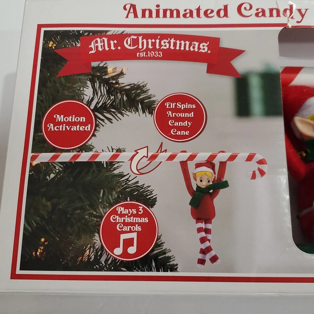 Animated candy cane acrobat‎ elf new